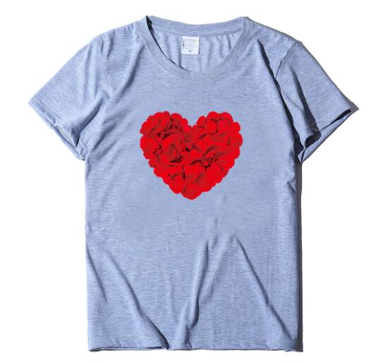 Romantic Couple Love Rose Short Sleeve t-shirt