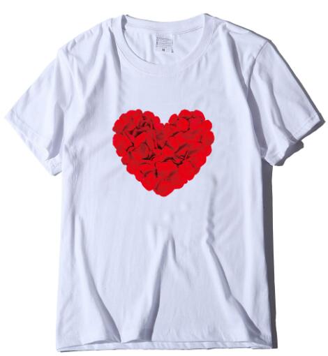 Romantic Couple Love Rose Short Sleeve t-shirt