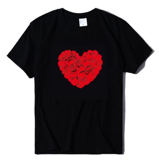Romantic Couple Love Rose Short Sleeve t-shirt