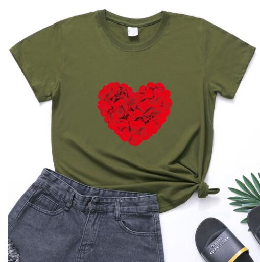 Romantic Couple Love Rose Short Sleeve t-shirt