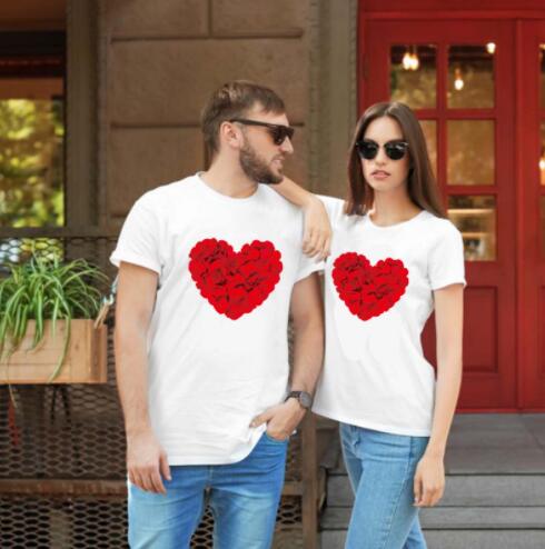Romantic Couple Love Rose Short Sleeve t-shirt