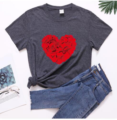 Romantic Couple Love Rose Short Sleeve t-shirt