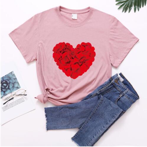 Romantic Couple Love Rose Short Sleeve t-shirt